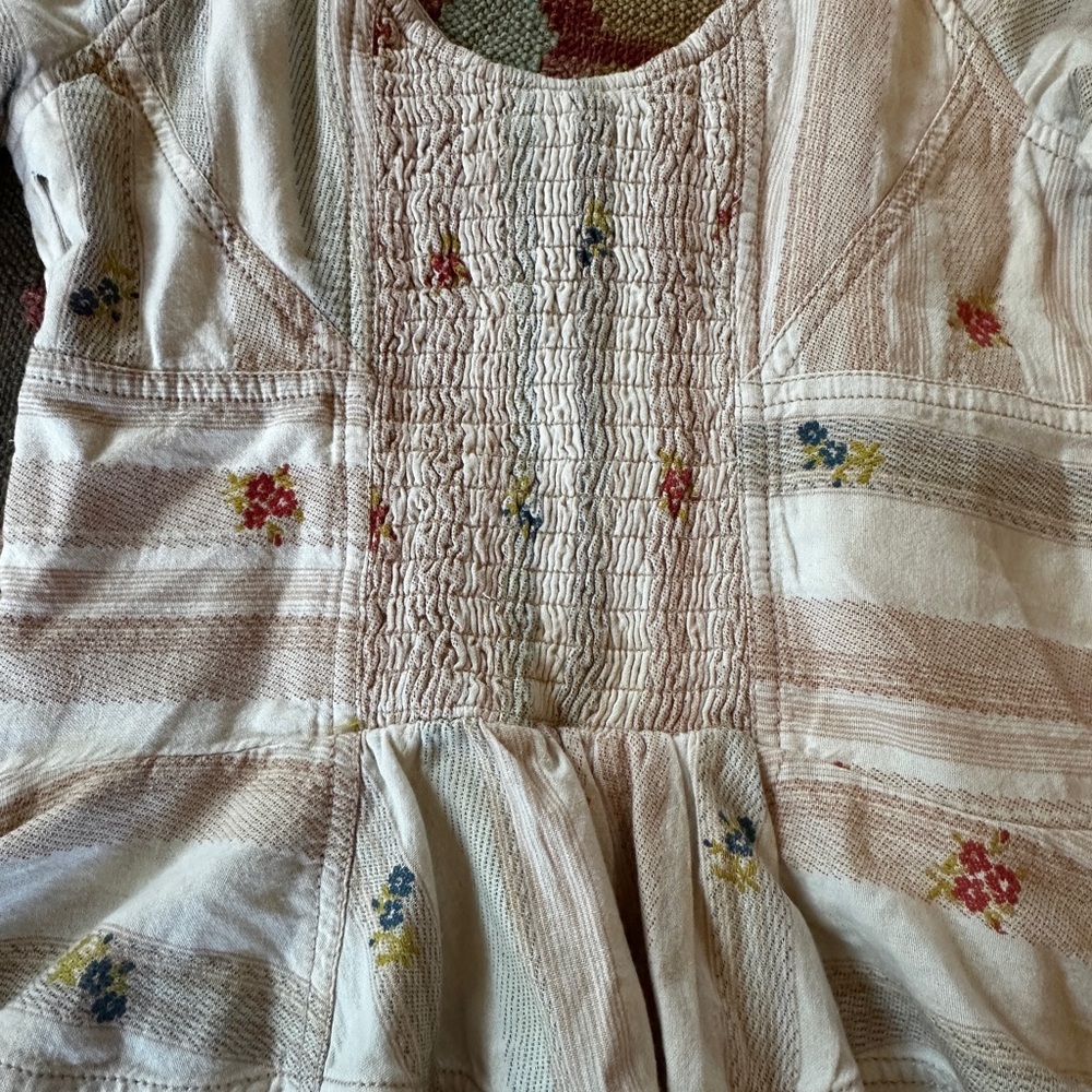 Pilcro from Anthropologie Floral Embroidered corset peplum Women's Top- medium - Picture 5 of 8